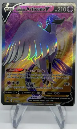 Galarian Articuno V Full Art 169/198 Chilling Reign Pokemon TCG NM - Image 1
