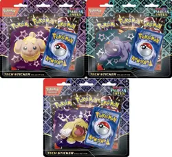 BRAND NEW SEALED Pokemon TCG Paldean Fates Tech Sticker Collection Set Of 3 - Image 1
