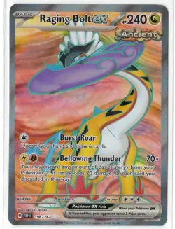 Pokemon TCG Pokemon Raging Bolt Ex Ultra Rare Holo Temporal Forces 196/162 - Image 1