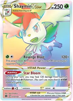 NM-Mint, English Pokemon Shaymin VSTAR - 173/172 - Secret Rare Sword & Shield - Image 1
