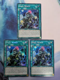 YuGiOh! Small World RA01-EN067 Secret Rare x 3 PLAYSET 1st Ed - Image 1