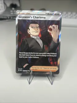Pokemon TCG Giovanni's Charisma Scarlet & Violet Holo Ultra Rare Card 197/165 - Image 1