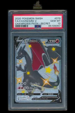 [Charizard V] PSA10 079/073 Champion's Path Black Holo Pokemon English Card TCG - Image 1