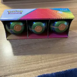 3 Empty Pokemon PokeBall Tins NO CARDS, NOTHING INSIDE, EMPTY Tins - Image 1