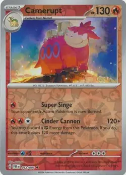 Camerupt 012/091 Reverse Holo PAF Paldean Fates Pokemon Card NM - Image 1