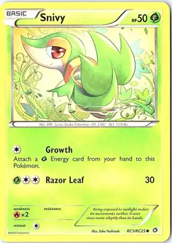 Snivy Common Legendary Treasures: Radiant Collection RC1/RC25 LP Pokemon - Image 1