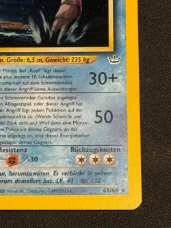 GERMAN Pokemon Shining Gyarados (Schimmerndes Garados) 65/64 NM - Neo Revelation - Image 5