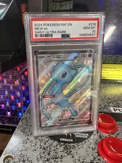 2024 Pokemon PAF EN TCG Mew ex 216/091 Scarlet & Violet Shiny Ultra Rare PSA 10 - Image 1