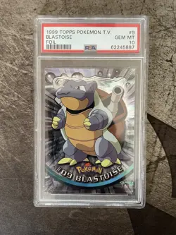 1999 TOPPS POKEMON TV BLASTOISE #9 FOIL CARD PSA 10 GEM MINT RARE - LOW POP, 30! - Image 1