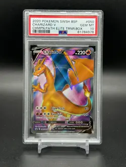 2020 Pokemon Champions Path ETB Promo Charizard V SWSH050 PSA Gem Mint 10 - Image 1