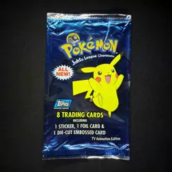 topps Pokemon TV Animation Edition Johto League Champions Empty Pikachu Pack Art - Image 1