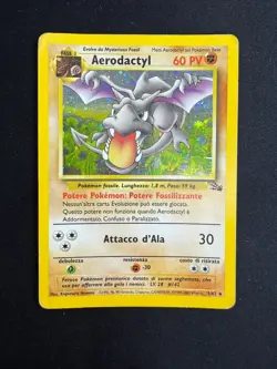 Pokemon Aerodactyl 1/62 Fossil Rara Holo Unlimited Wizards ITA Carte Vintage - Image 1