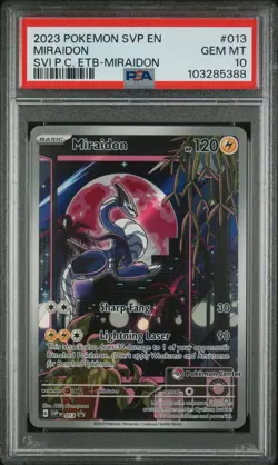 PSA 10 Pokemon Center ETB Promo Miraidon #013 Scarlet And Violet PC GEM MT - Image 1