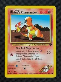 Blaine's Charmander 60/132 REGULAR Pokemon Card WOTC Gym Challenge Common - Image 1