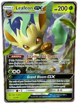 Leafeon GX #13 Pokemon Sun Moon Ultra Prism Holo Card - Image 1