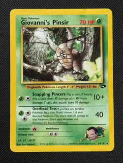 Giovanni's Pinsir 24/132 REGULAR Pokemon Card WOTC Gym Challenge Non Holo Rare - Image 1