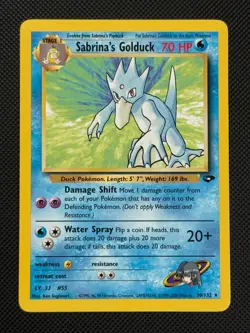 Sabrina's Golduck 30/132 REGULAR Pokemon Card WOTC Gym Challenge Non Holo Rare - Image 1