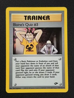 Blaine's Quiz #3 112/132 REGULAR Pokemon Card WOTC Gym Challenge Uncommon - Image 1