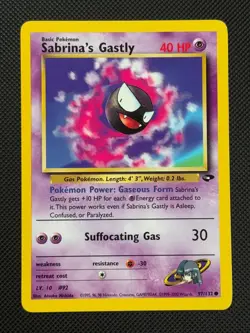 Sabrina's Gastly 97/132 REGULAR Pokemon Card WOTC Gym Challenge Common - Image 1