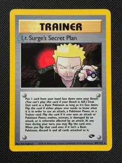 Lt. Surge's Secret Plan 107/132 REGULAR Pokemon Card WOTC Gym Challenge Rare - Image 1