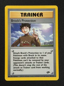 Brock's Protection 101/132 REGULAR Pokemon Card WOTC Gym Challenge Non Holo Rare - Image 1