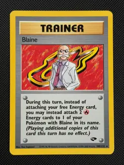 Blaine 100/132 REGULAR Pokemon Card WOTC Gym Challenge Non Holo Rare - Image 1
