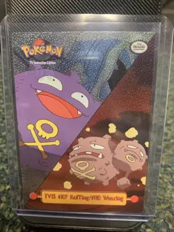 RARE Pokemon TV13 #109 Koffing/#110 Weezing TV Animation Ed Textured Foil Card - Image 1