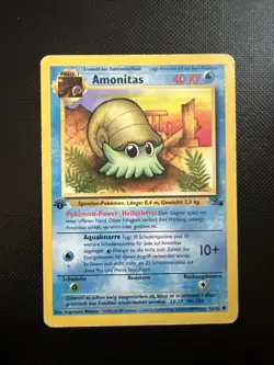 Pokemon Karte • 1 Edition • Amonitas • Fossil Set Sammlung • 52/62 • Deutsch - Image 1