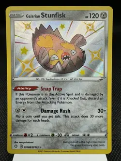 Galarian Stunfisk SV088/SV122 - Shiny Holo Rare -Shining Fates Pokemon Card MINT - Image 1