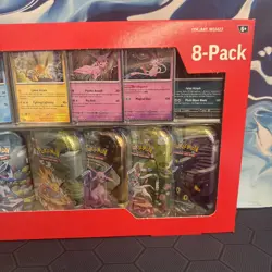 Pokemon TCG Prismatic Evolutions Costco Mini Tins 8 Pack New Sealed - In Hand - Image 4