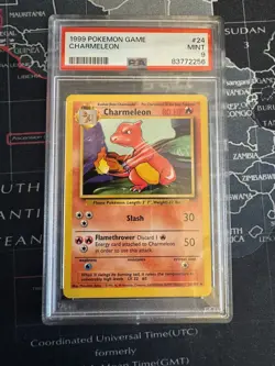 1999 Pokemon Base Set Unlimited Charmeleon 24/102 PSA 9 Mint - Image 1