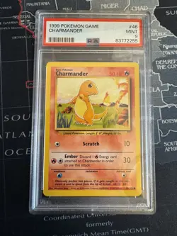 1999 Pokemon Base Set Unlimited Charmander 46/102 PSA 9 Mint - Image 1