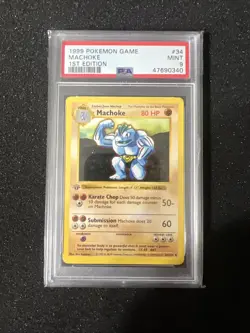 Pokemon PSA 9 1st Edition Base Machoke - Image 1