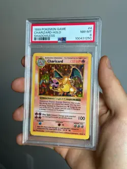 Charizard Shadowless Holo Base Set #4 Pokemon 1999 PSA 8 - Image 1