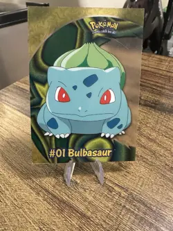 Bulbasaur #01 2000 Topps Pokemon TV Animation Edition Clear Card PC2 - RARE - Image 1