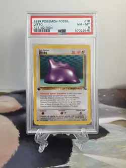 Pokemon Card 1st Edition Ditto - Fossil Set No. 18/62 - PSA 8 NM-MT - Non Holo - Image 1