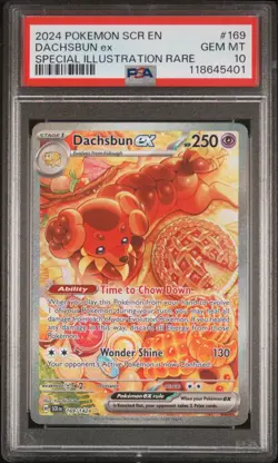 PSA 10 GEM MINT Dachsbun ex Stellar Crown Full Art Holo Pokemon Card #169/142 - Image 1