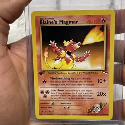 Pokemon Blaine's Magmar 37/132 1st Edition Gym Heroes Pokemon Card NM/MT Vintage - Image 1