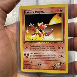 Pokemon Blaine's Magmar 37/132 1st Edition Gym Heroes Pokemon Card NM/MT Vintage - Image 2