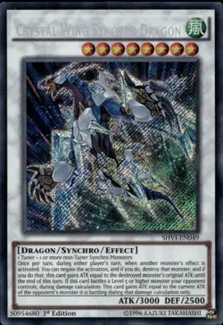 Crystal Wing Synchro Dragon 1st Ed Secret SHVI-EN049 Yu-Gi-Oh! - Image 1