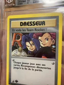 ~FR~ FRENCH BGS 8.5 Here Comes Team Rocket Holo 1st Edition 15 Pokemon Card - Image 3