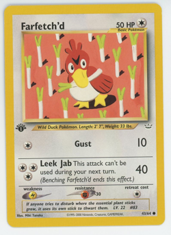 Farfetch'd 43/64 1st Edition Common Neo Revelation Pokemon Card 2000 WOTC First - Image 1