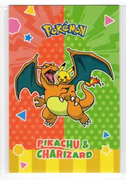 Cracked ice Holo- Pokemon -Electric Card Database- PIKACHU & CHARIZARD - Image 1