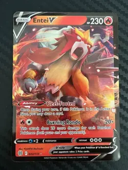 Pokemon TCG Entei V Full Art Ultra Rare Holo Card Brilliant Stars 022/172 NM - Image 1