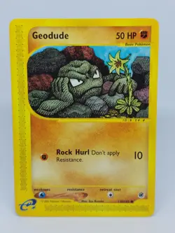 POKEMON TCG GEODUDE 110/165 COMMON LP ENG CARD EXPEDITION BASE SET E-SERIES - Image 1