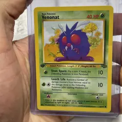 Venonat 63/64 Jungle 1st Edition Non Holo Foil Pokemon 1999 Vintage Card LP WOTC - Image 1