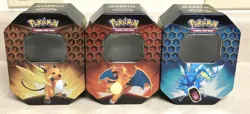 POKEMON Hidden Fates EMPTY Metal Tins Storage Box Organizer Lot of 3 TINS ONLY - Image 1