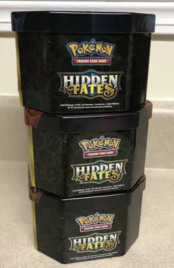 POKEMON Hidden Fates EMPTY Metal Tins Storage Box Organizer Lot of 3 TINS ONLY - Image 5