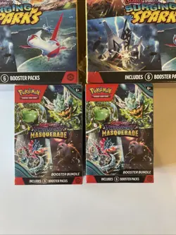 Lot Of 4 Pokemon Scarlet & Violet Booster Bundles Surging Sparks Twilight Masq - Image 2