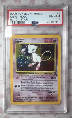 SWIRL - 2000 Pokemon Mew #9 Holo Black Star Promo - PSA Mint 8 - Image 1